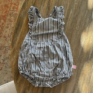 Ruffle butts Striped Baby Romper with Ruffle Straps